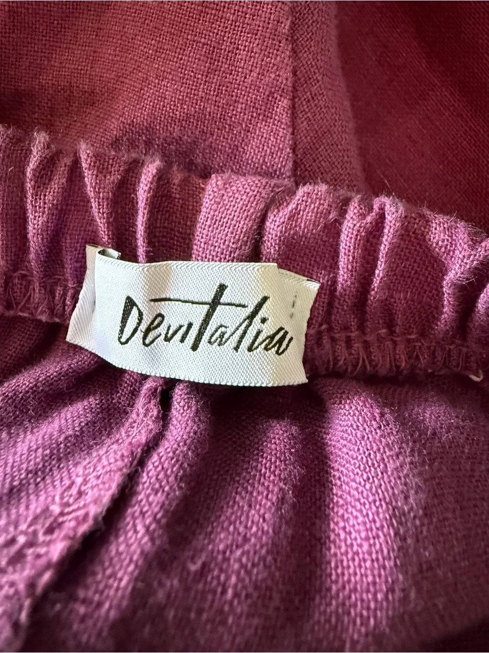 DEVITALIA Wide-Leg Harem Linen Cropped Pant Pants, One Size - Picture 2 of 6